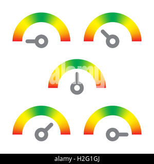 meter signs infographic gauge element from red to green illustration ...