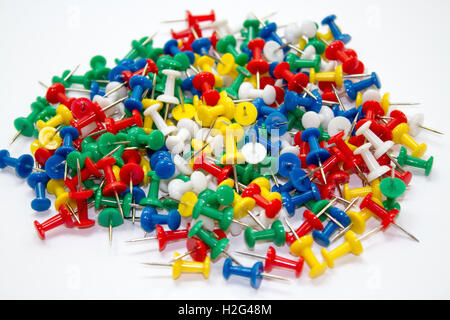 pile of plastic notice board pins Stock Photo