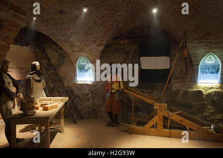 Einarn siege engine used by Gauls during Gallic Wars in Teutonic Order castle museum of Torun, Poland, Europe Stock Photo