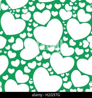 Vector seamless pattern with nice hearts on background. Stock Vector