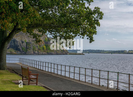 a peaceful place to rest in a rural Scottish park Stock Photo