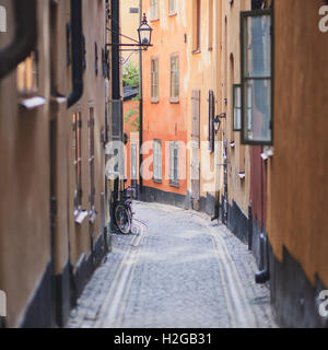 Beautiful view of Stockholm capital Gamla Stan old town, Sweden, sunny summer day with blue sky Stock Photo