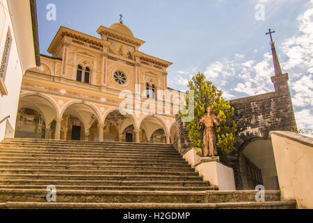 Madonna del Sasso, a Sanctuary and Pilgrimage church in Orselina (above Locarno) Ticino Canton, Switzerland. Stock Photo