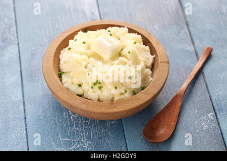 homemade mashed potatoes with melting butter Stock Photo