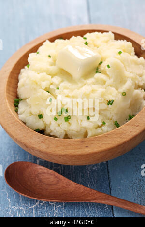 homemade mashed potatoes with melting butter Stock Photo