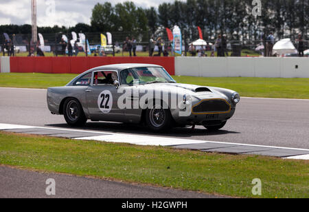 George Miller driving a1961 Aston Martin DB4 during the qualifying session for the RAC Tourist Trophy for Pre 63' Historic Cars Stock Photo