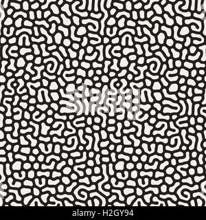 Vector Seamless Black and White Organic Lines Pattern Stock Vector