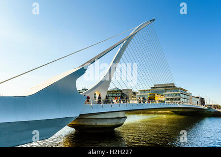 Samuel Beckett Bridge over River Liffey Dublin Ireland