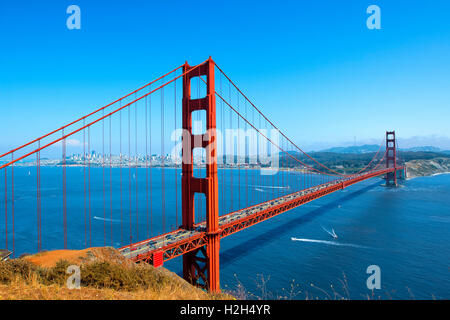 Golden gate Bridge and San Francisco Skyline Stock Photo