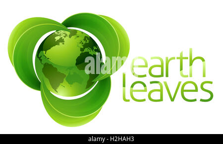 earth and leaf logo combination