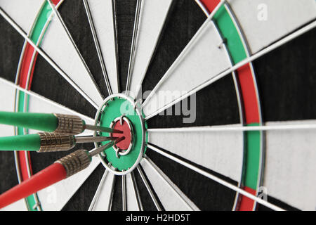 Darts bullseye target close up concept of success Stock Photo
