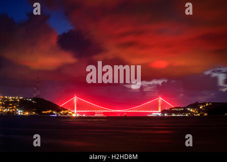 Third Bridge at Istanbul, Yavuz Sultan Selim Bridge Stock Photo