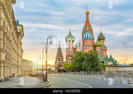 Saint Basil Cathedral on sunrise, Moscow, Russia Stock Photo