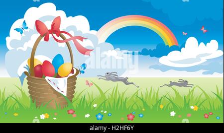 spring landscape Stock Vector