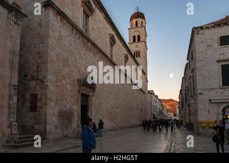 Evening on Stradun, stari grad, Dubrovnik, Croatia Stock Photo