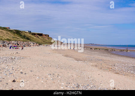 Mappleton beach, near Hornsea, East Riding, Yorkshire, England, showing coastal erosion Stock Photo