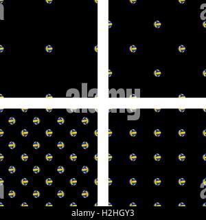 Set. seamless pattern volleyball ball Stock Vector
