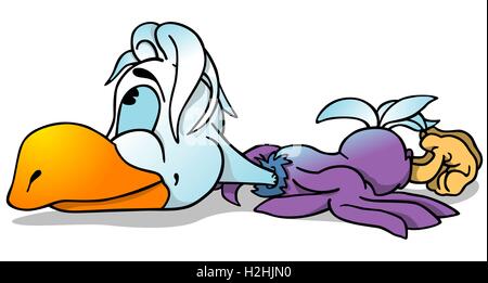 Laying Parrot Stock Vector