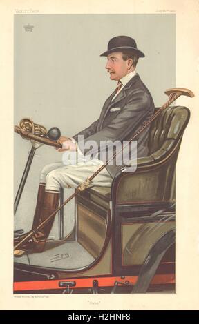 VANITY FAIR SPY CARTOON Earl of Shrewsbury & Talbot 'Cabs'. Automobiles 1903 Stock Photo
