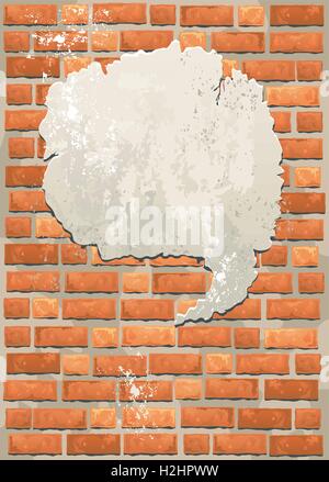 Brick wall with bubble for speech Stock Vector