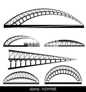 Set of Bridge Icons Isolated Stock Photo