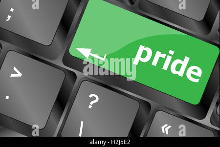 Computer keyboard key with pride word Stock Photo