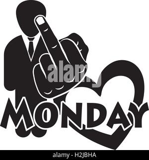 I hate Monday for the creative use in graphic design Stock Vector