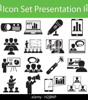 Icon Set Presentation I with 16 icons for the creative use in graphic design Stock Vector