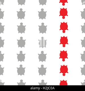Vector seamless colorful turtle pattern with stripes of turtles. Stock Vector