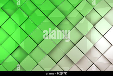 Abstract image of cubes background in green toned Stock Photo