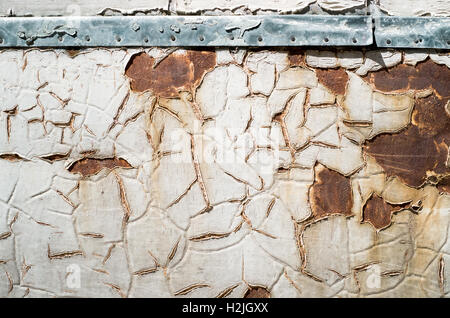 cracked painting on iron plate, background Stock Photo