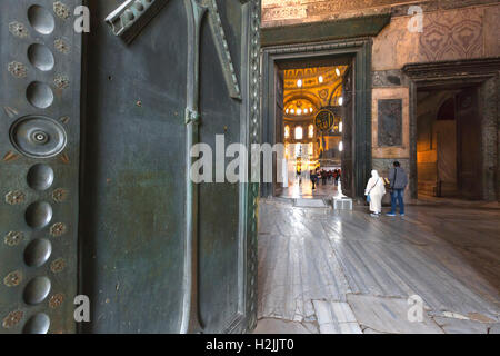 Bronze door of Haghia Sophia in Istanbul, Turkey Stock Photo