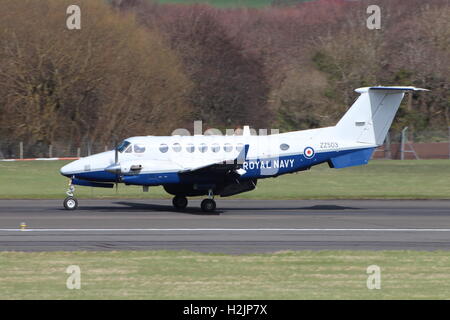 ZZ503, a Hawker Beechcraft Avenger T1 operated by the Royal Navy, at Prestwick Airportduring Exercise Joint Warrior 15-1. Stock Photo