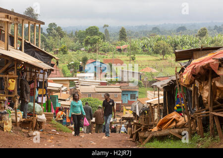 Kirinyaga County, Kenya is in the central highlands at the foothills of Mt. Kenya. Stock Photo