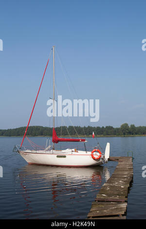 A sailing boat in the Kashubian area in Poland Stock Photo