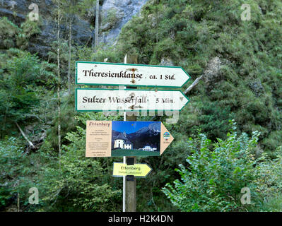 Berchtesgaden National Park Marktschellenberg Almbach klamm Gorge Canyon sign Bavaria Germany Europe