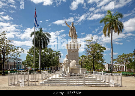 Monument, poet, national hero and freedom fighter Jose Marti, Parque Jose Marti, historic city centre, Cienfuegos Stock Photo