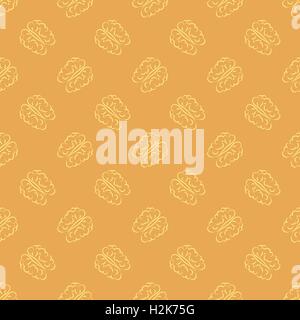 Human Brain Icon Seamless Pattern Stock Vector