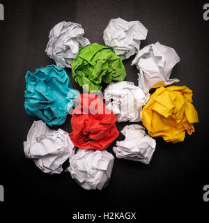 Crumpled paper using as new idea concept background Stock Photo