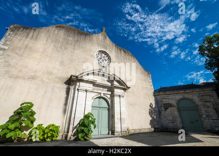 The facade of the chapel at Saint-Louis hospital, La Rochelle. Poitou-Charennes, France Stock Photo