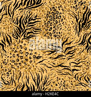 Tiger skin seamless pattern in black white color Stock Vector Image ...