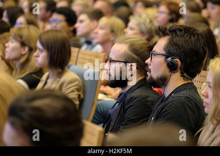People attend business conference Stock Photo