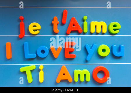 I love you, in different languages Stock Photo