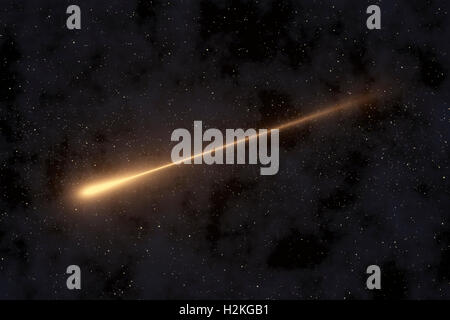 Shooting Star, Meteorite in Space Stock Photo