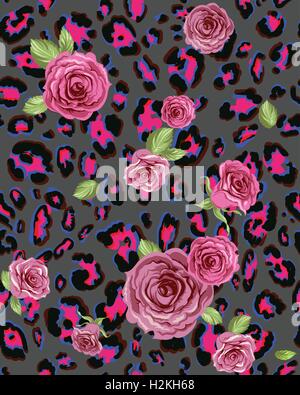 Vector Color Cat Roses Illustration design art Stock Vector Image & Art ...