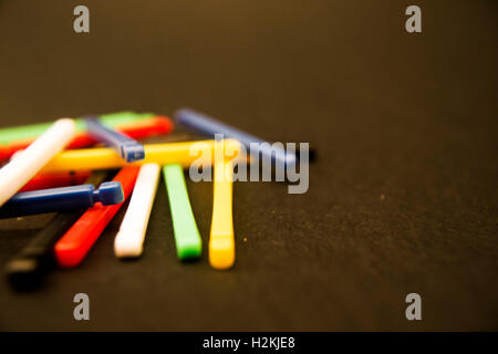 Colorful plastic game sticks Stock Photo