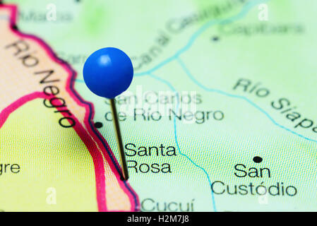 Santa Rosa pinned on a map of Venezuela Stock Photo