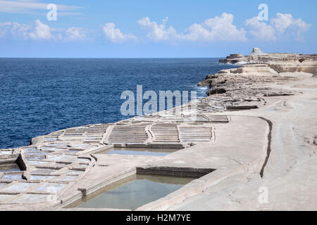 Xwejni Bay, Zebbug, Marsalforn, Gozo, Malta Stock Photo