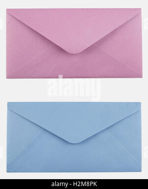 Two envelopes isolated on plain background Stock Photo