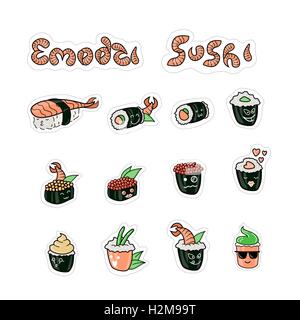 Great designed sushi illustrations Stock Vector